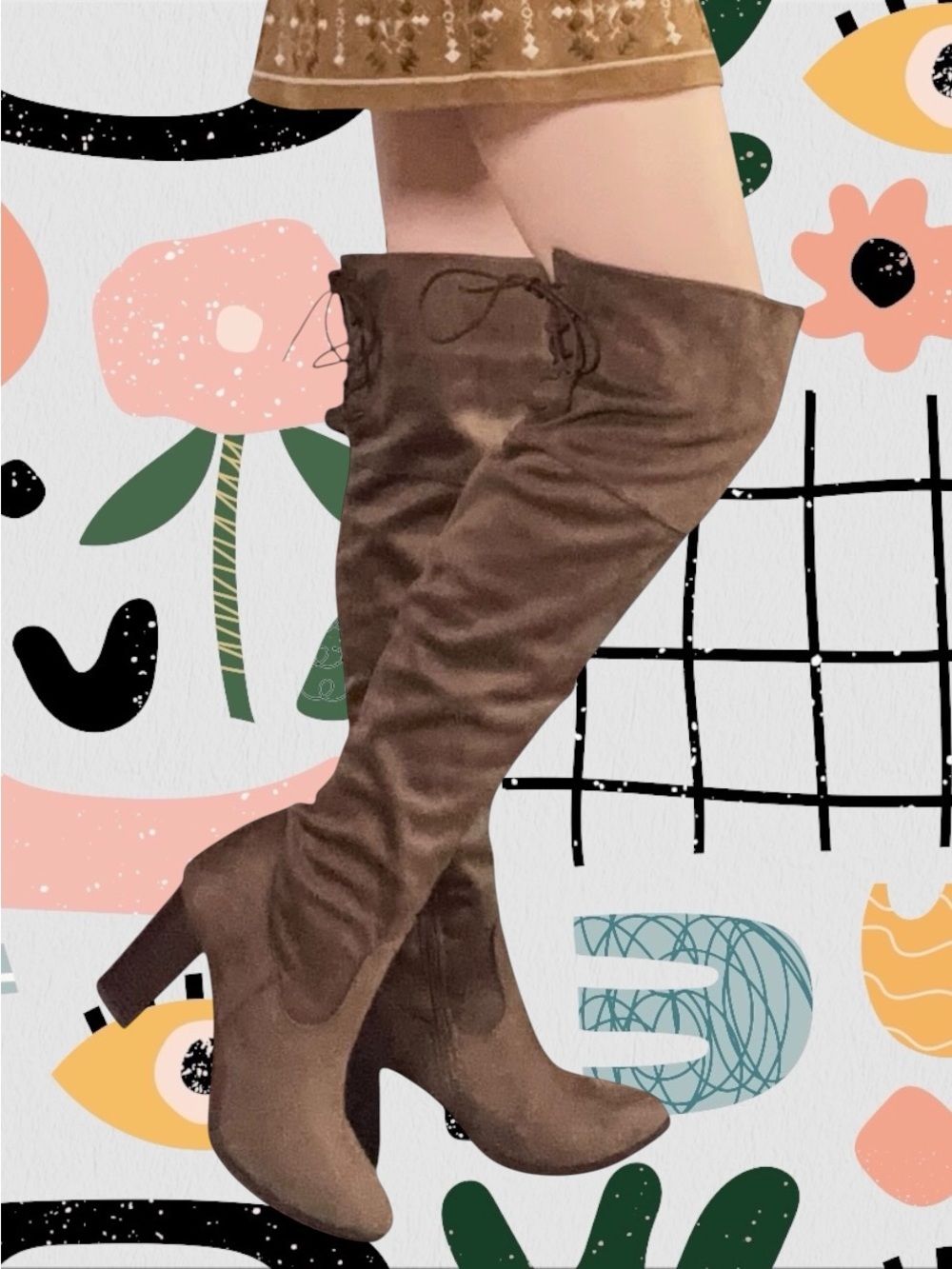 NWOT✨ | Charlotte Russe | Brown Faux Suede Over The Knee Heeled Boots